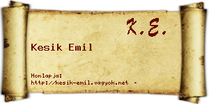 Kesik Emil névjegykártya